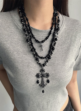 【哥特风】多层叠戴十字架项链