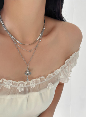 【日韩ins风】多层叠戴锆石吊坠