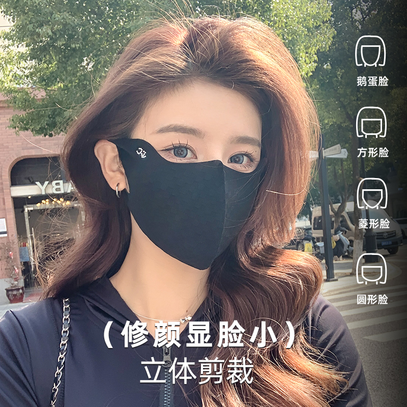 玻尿酸防晒口罩女防紫外线夏季2024新款高颜值护眼角全脸冰丝面罩 - 图2