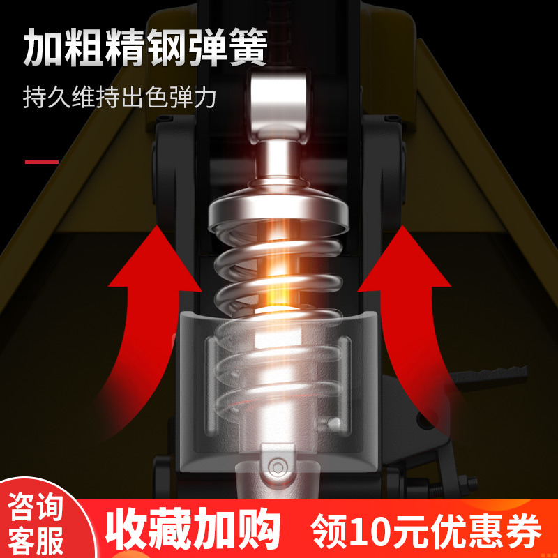 沪工叉车手动液压叉车地牛搬运车2吨3吨油压手拉/手推拖/车装卸车-图1