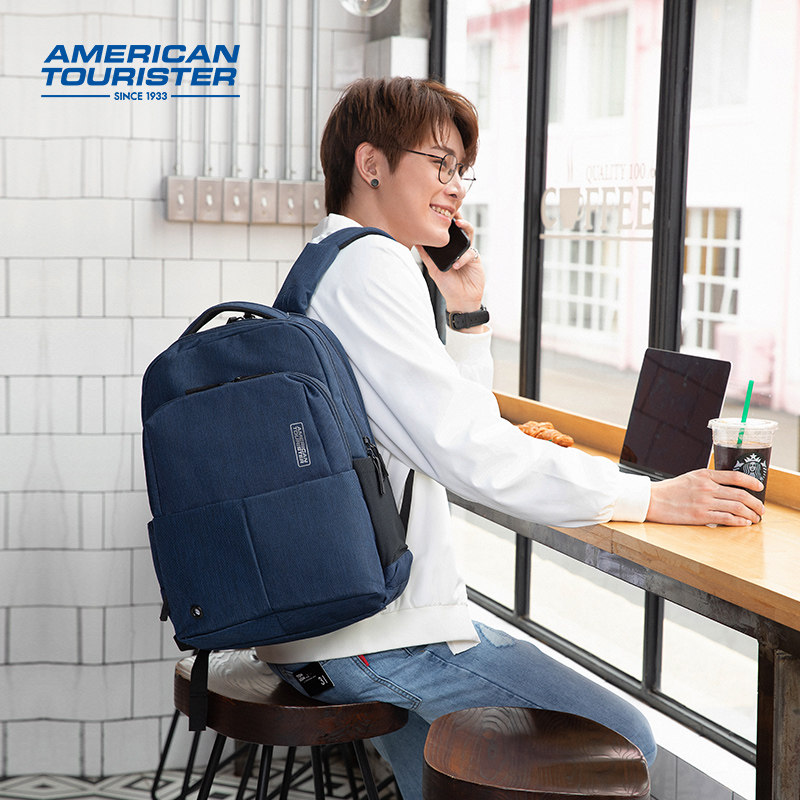 美旅男可套拉杆旅行大容量电脑包 美旅背包双肩背包