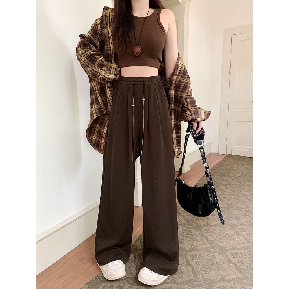 小吉家大码女装秋季新款松紧腰抽绳宽松阔腿裤胖mm高腰显瘦长裤子,淘宝优惠券,粉丝福利购,淘宝优惠卷