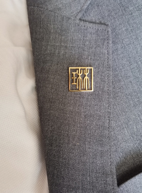 纯银企业LOGO员工胸针胸牌定制