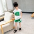Quần áo bé trai Zuo Xi phù hợp với mùa hè 2019 trẻ em mới thể thao tay ngắn bé trai ngoại quốc đẹp trai đẹp trai phiên bản Hàn Quốc - Phù hợp với trẻ em quần áo bơi trẻ em Phù hợp với trẻ em