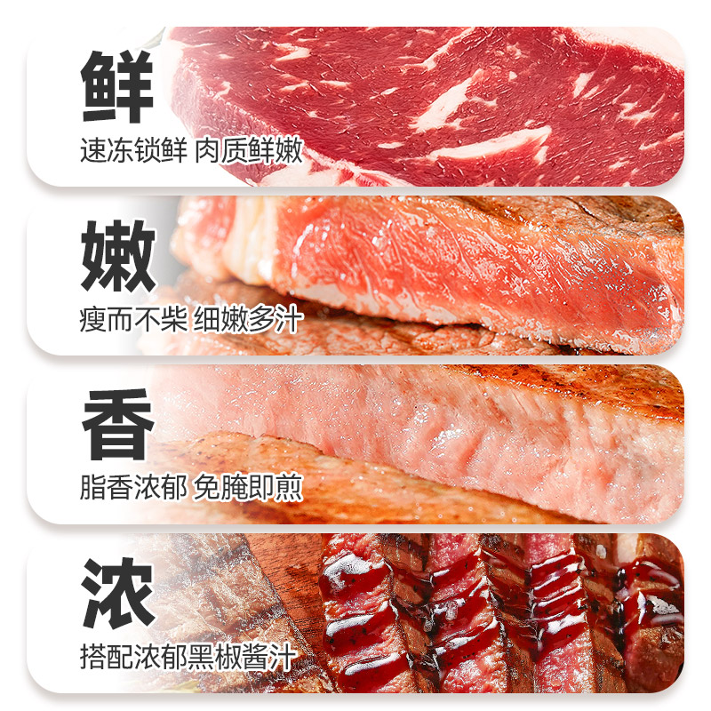 绝世家用牛排牛肉新鲜原肉整切10片儿童菲力西冷厚牛扒官方旗舰店 - 图2