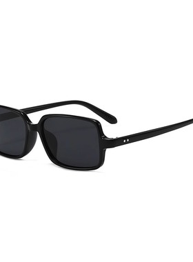 2025跨境新款果冻粉复古方形太阳镜欧美时尚简约方块铆钉中性墨镜