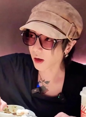 火星演唱会华晨宇同款韩版街拍显瘦太阳眼镜男浅粉色时尚潮流个性