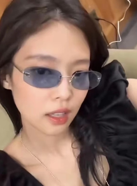 Jennie同款冰蓝色时尚墨镜2025夏季新款高级感辣妹风Y2K太阳眼镜
