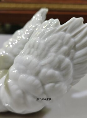 西班牙原产Lladro雅致动物瓷偶高雅白天鹅家居装饰摆件中古1994年
