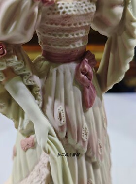 英国原产Wedgwood立体浮雕化妆舞会淑女瓷偶家居装饰摆件中古限量