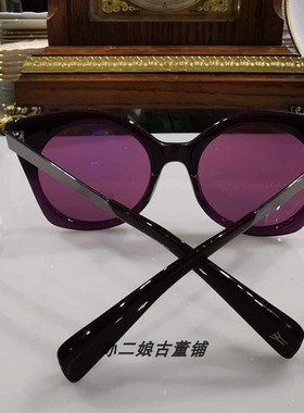 法国紫色树脂金属前卫风太阳镜