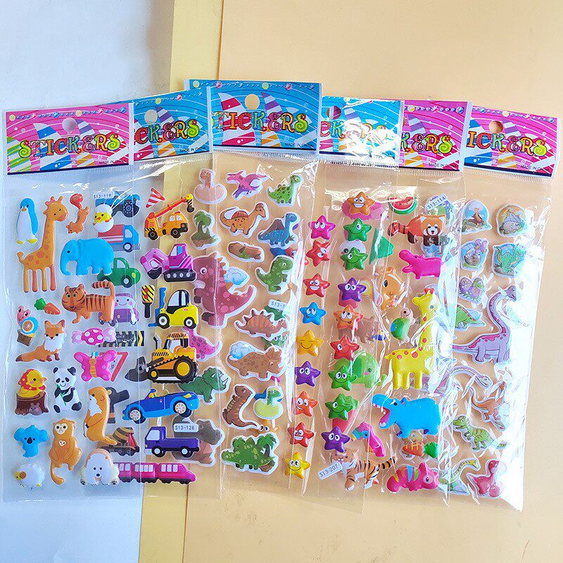 Children's stickers for boys and girls, princess cartoon stickers, 3D three-dimensional bubble sticky books, kindergarten gifts, school gifts