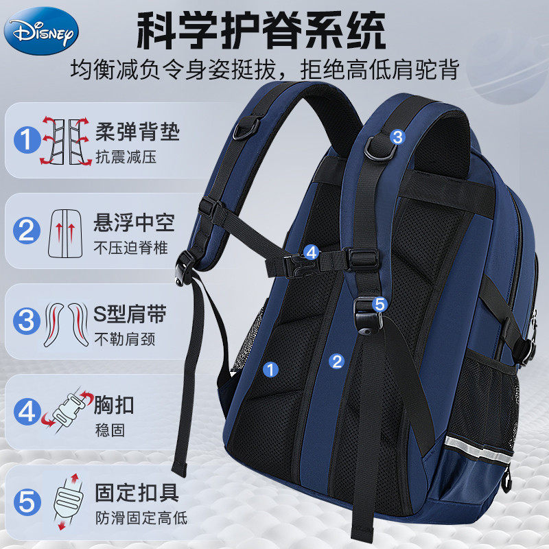 迪士尼小学生一到三到六年级书包儿童双肩包男孩护脊背包简约分层,淘宝优惠券,粉丝福利购,淘宝优惠卷