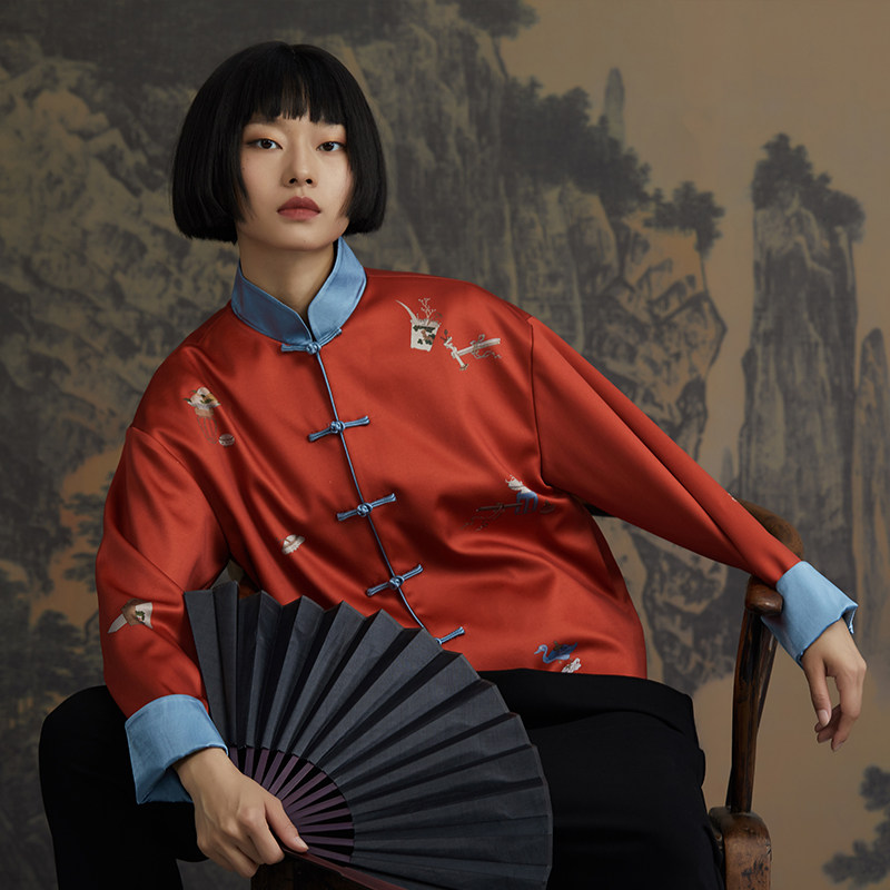 recluse养真/中国红本命年复古 recluse上衣
