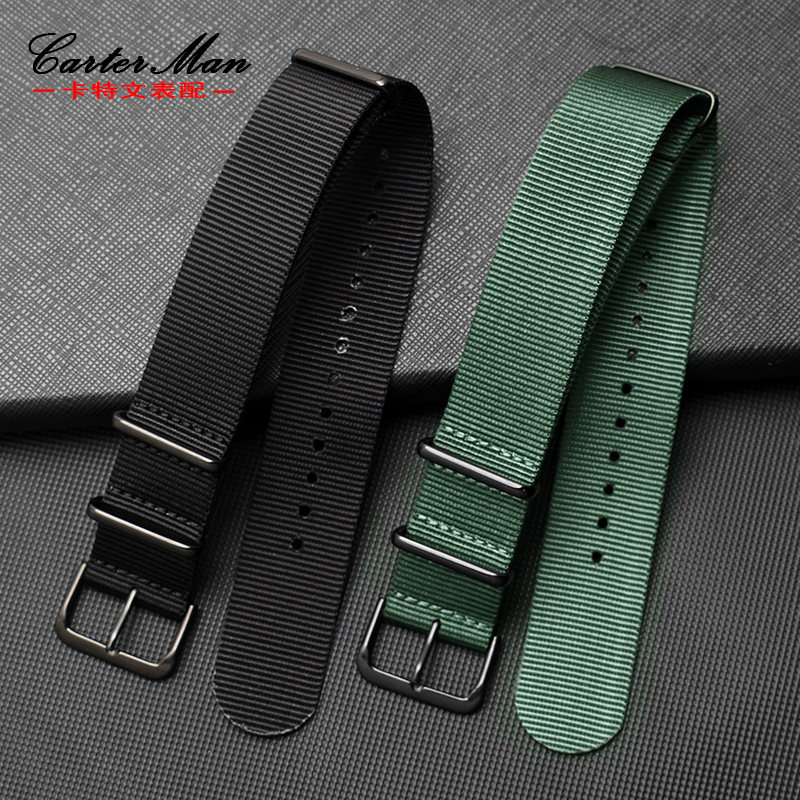 防水尼龙表带seiko精工帆布表带 carterman卡特文配件