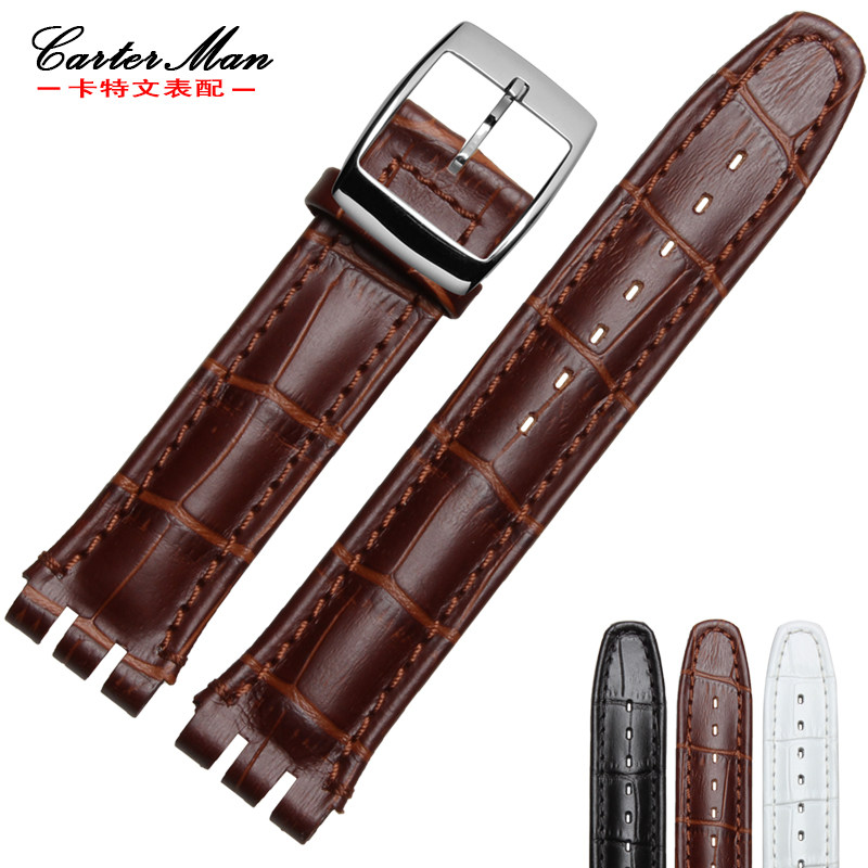 适配斯沃琪凹凸接口卡特文真皮表带 carterman卡特文配件