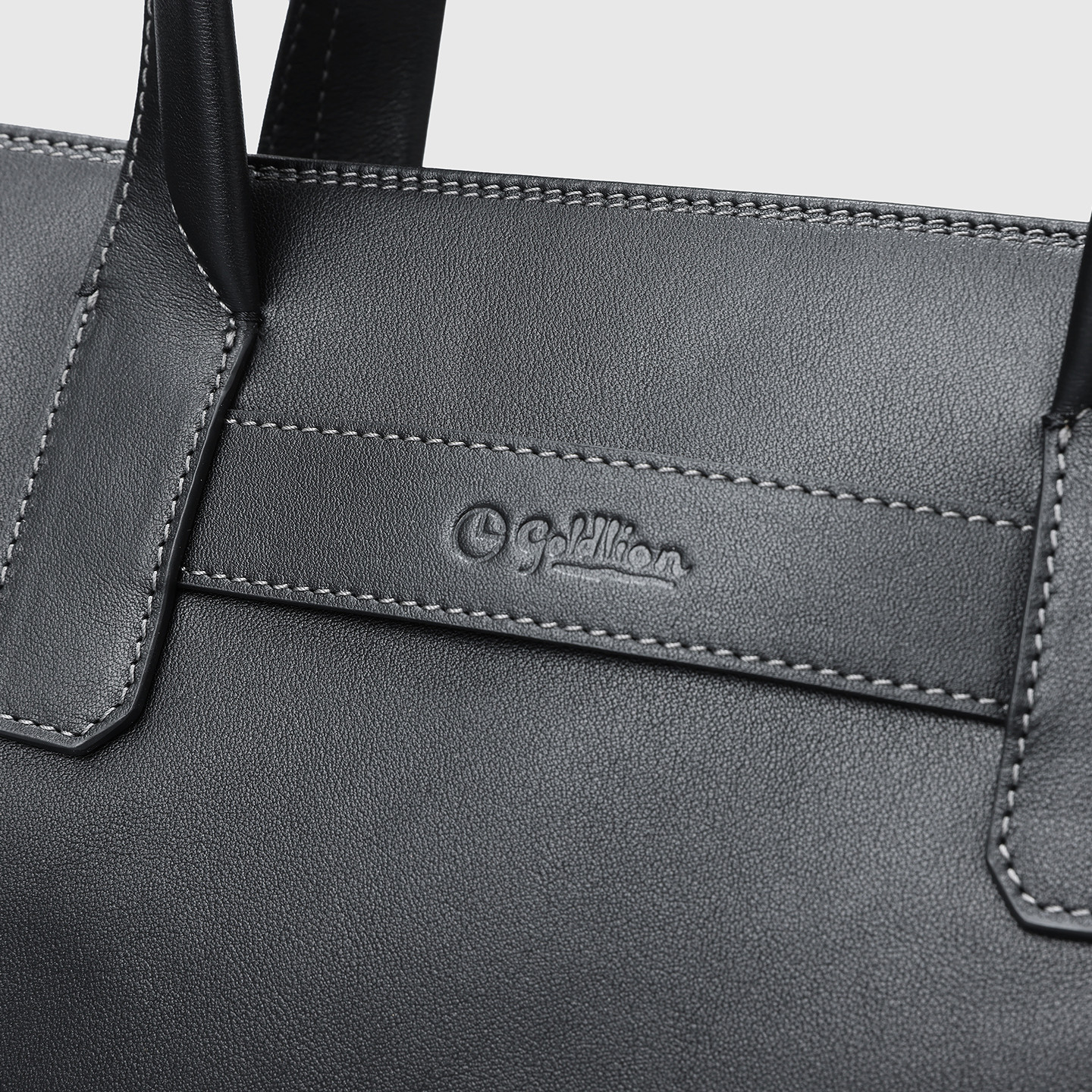 Goldlion Leather Goods Men's New Business Genuine Leather Handbag Simple Cowhide Large Capacity Horizontal Men's Briefcase