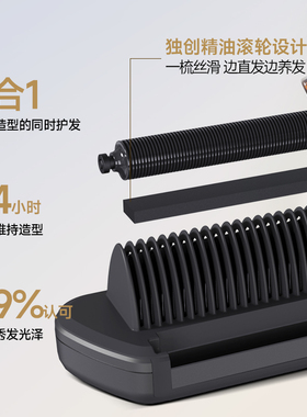 [新品推荐]金稻黑熨斗精油直发梳改善毛躁非负离子家用蓬松器夹板