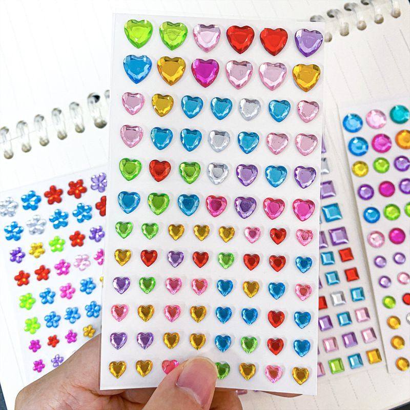 公主女孩3d立体桃心贴纸钻石贴纸眼部亮闪闪粘贴纸装饰贴纸卡通贴,淘宝优惠券,粉丝福利购,淘宝优惠卷