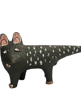 网红卡通可爱小猫咪陶瓷手工工艺品软装饰品摆件复古做旧款陶器