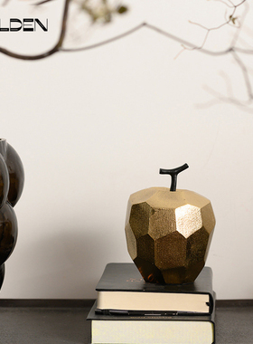 印度进口简约现代高级感苹果摆件金属艺术家居软装电视柜玄关摆设