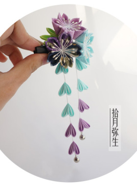 和汉风8023发饰布花吊穗纯手工