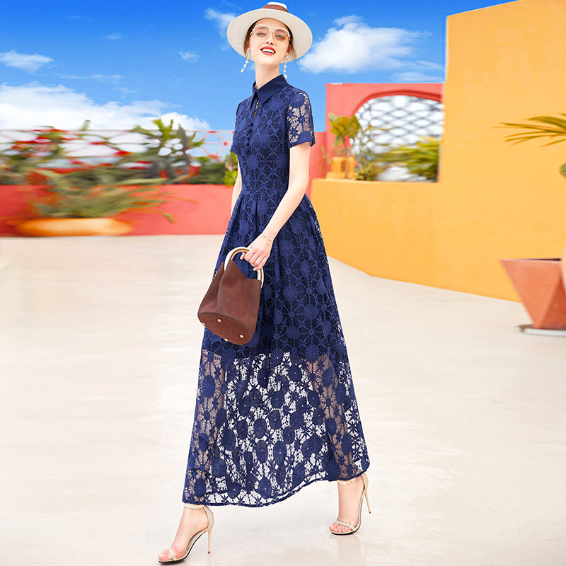 2022长款女夏高端奢华气质感连衣裙 帝弗润驰连衣裙