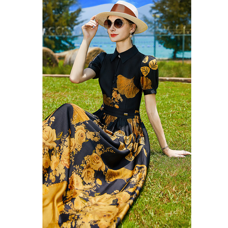 帝弗润驰法式气质长款新款女连衣裙 帝弗润驰连衣裙