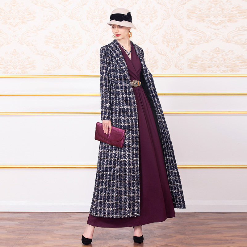 帝弗润驰赫本风毛2019秋冬呢大衣 帝弗润驰毛呢外套