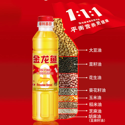 金龙鱼食用油黄金比例调和油400ML非转 便携学生宿舍家用一人食 - 图2