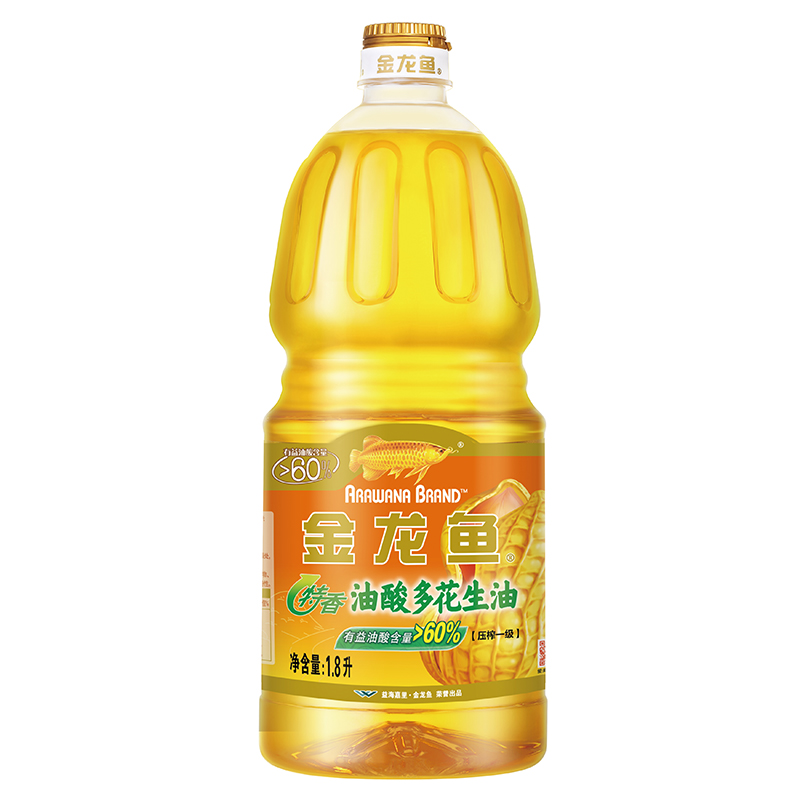 金龙鱼特香花生油1.8L物理压榨一级1.8升家庭炒菜花生油食用油 - 图0