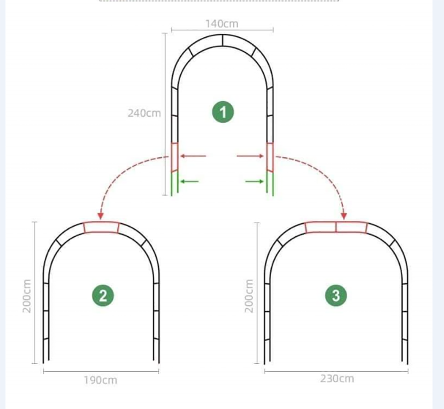 米蔻铁艺拱门花架月季花爬藤架铁线莲葡萄架蔷薇户外庭院花园支架-图3