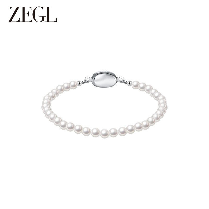 ZEGL法式人造珍珠手链女轻奢小众精致手环秋冬新款复古叠戴手饰品 - 图3