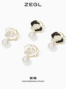 山茶花编织项链休闲百搭