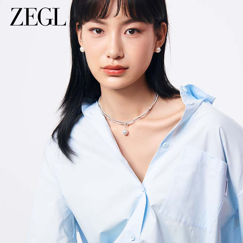 ZEGL天然淡水珍珠耳钉女925银2024新款耳环高级感复古10mm大耳饰 - 图1