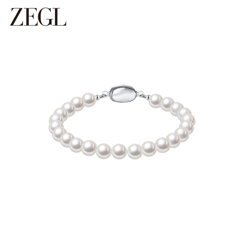 ZEGL法式人造珍珠手链女轻奢小众精致手环秋冬新款复古叠戴手饰品 - 图0