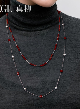 ZEGL虎眼石项链秋冬叠戴毛衣链
