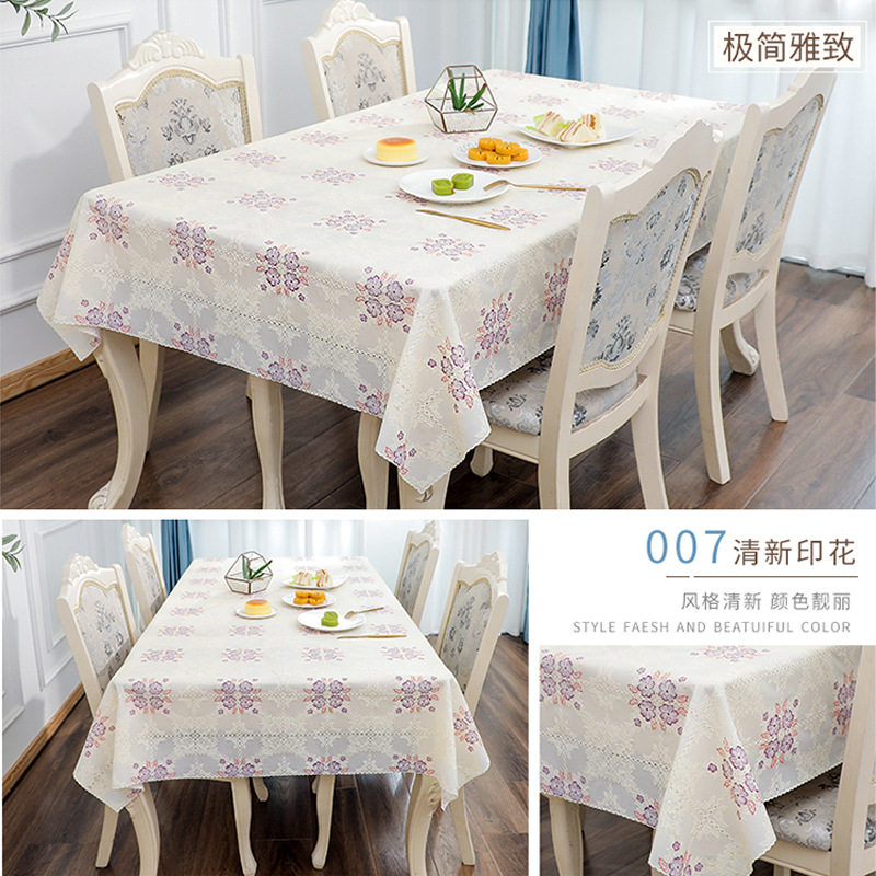 Thickened European PVC tablecloth oil-proof and stain-resistant square tablecloth rectangular table mat no-wash plastic coffee table fabric