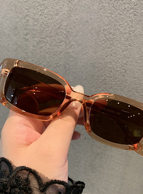 墨镜复古风白色蹦迪长方形太阳镜