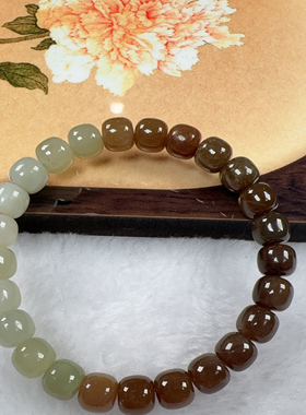 和田玉7*8糖渐变手串（多样性发货1）