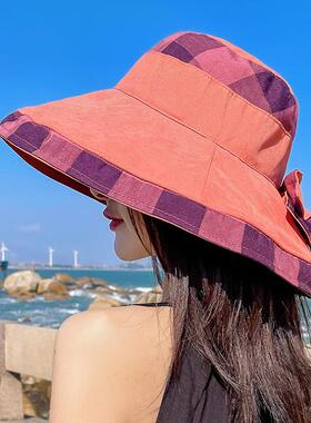 渔夫帽防晒帽子女夏季大檐遮阳帽
