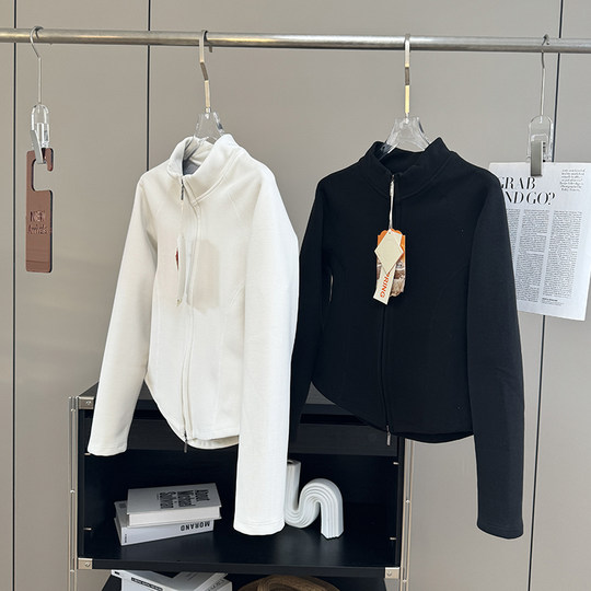 LU同款！石墨烯小蛮腰~亲肤摇粒绒双面绒保暖开衫外套夹克女秋冬