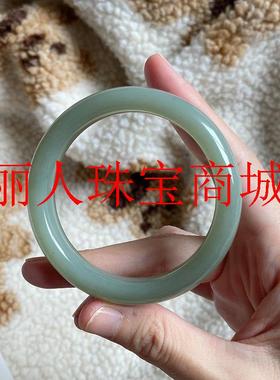 精致新疆和田玉且末蓝手镯冰透