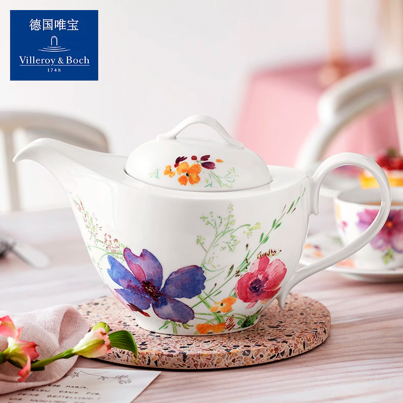 villeroyboch德国唯宝进口茶具套装咖啡杯碟陶瓷家用粉色紫色迷情 - 图3