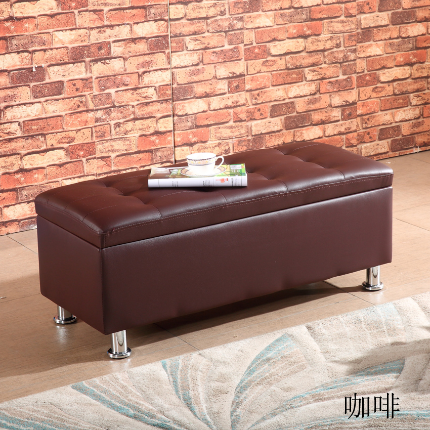 服装店换鞋凳实木试衣间储物凳更衣室长条收纳沙发皮凳床尾凳可坐 - 图1