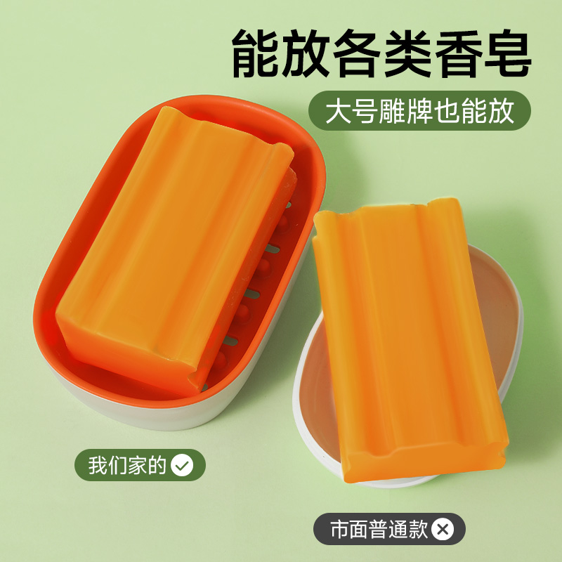茶花肥皂盒塑料双层皂架大号简约沥水香皂置物盒无盖新款学生宿舍 - 图0