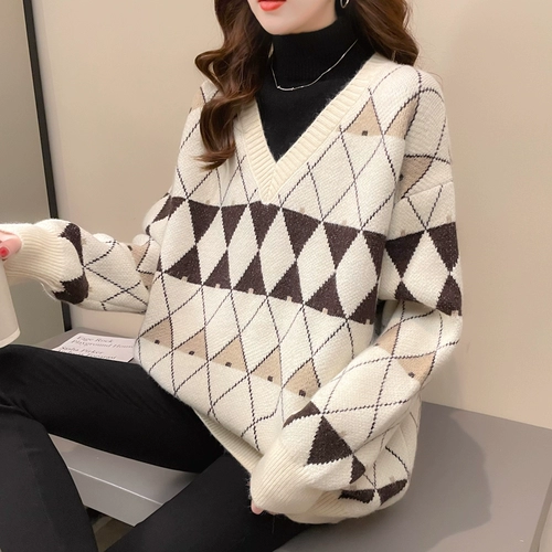 Демисезонный трикотажный свитер, кардиган, лонгслив, комплект, коллекция 2021, оверсайз, увеличенная толщина, высокий воротник