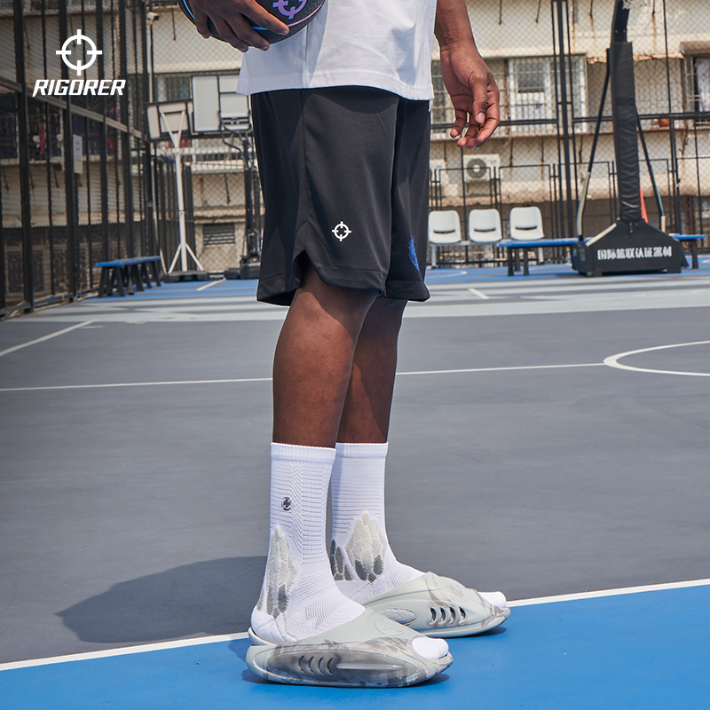 准者运动短裤男士夏季美式篮球裤宽松训练健身透气休闲针织五分裤