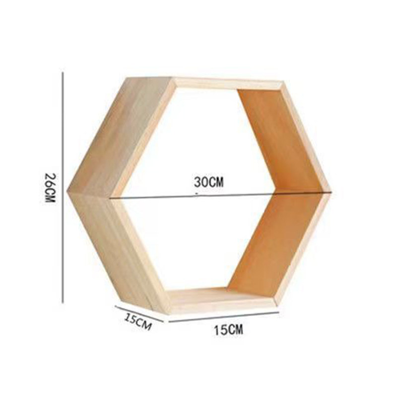 创意ins六边形蜂窝格子柜实木装饰背景墙上壁挂六角框置物架搁板,淘宝优惠券,粉丝福利购,淘宝优惠卷