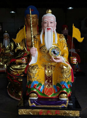 做工精细姜子牙树脂彩绘供奉摆件